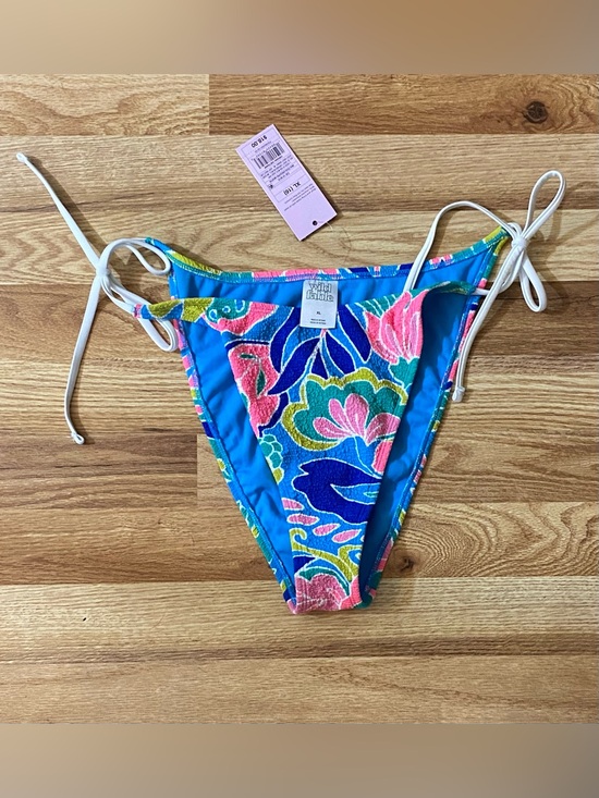 wild fable Other - wild fable Blue Floral Tie-Side Bikini Bottom with Pink & Green Accents Size XL
